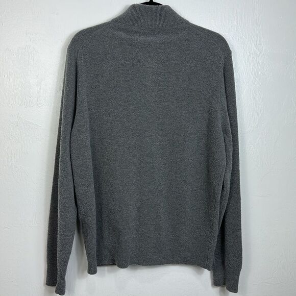 Peter Millar Gray Wool Blend Mock Neck Cardigan Sweater Size XL - Picture 3 of 7